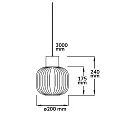 ISOLED Luminaire à suspension INFINITY WHITE GLASS ROUND rainuré, avec câble ouvert, 2 pôles E27 IP20, noir gradable