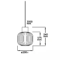ISOLED Luminaire à suspension INFINITY WHITE GLASS ROUND rainuré, avec câble ouvert, 2 pôles E27 IP20, noir gradable