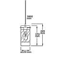 ISOLED Luminaire à suspension INFINITY SMOKY CURLED GLASS cylindrique, avec câble ouvert, 2 pôles E27 IP20, noir gradable
