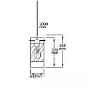 ISOLED Luminaire à suspension INFINITY SMOKY CURLED GLASS cylindrique, avec câble ouvert, 2 pôles E27 IP20, noir gradable