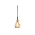 Luminaire à suspension INFINITY AMBER GLASS avec câble ouvert, 2 pôles E14 IP20, chrome, scintillant gradable