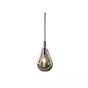 Luminaire à suspension INFINITY BLACK GLASS avec câble ouvert, 2 pôles E14 IP20, noir gradable