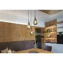Luminaire à suspension INFINITY BLACK GLASS avec câble ouvert, 2 pôles E14 IP20, noir gradable