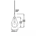 Luminaire à suspension INFINITY BLACK GLASS avec câble ouvert, 2 pôles E14 IP20, noir gradable