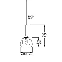 ISOLED Luminaire à suspension INFINITY CLEAR/WHITE GLASS avec câble ouvert, 2 pôles E14 IP20, noir gradable