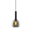Luminaire à suspension INFINITY BLACK ROUND GLASS 20CM rond E27 IP20, couleurs fumée, noir gradable