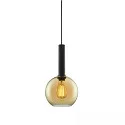 Luminaire à suspension INFINITY AMBER ROUND GLASS 20CM rond E27 IP20, ambre, noir gradable