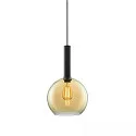 Luminaire à suspension INFINITY AMBER ROUND GLASS 25CM rond E27 IP20, ambre, noir gradable