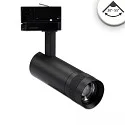 Projecteur triphasé FLEX-SPOT 8W 22-55° PHASE focalisable, pivotant à la cardan IP20, noir gradable