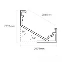 ISOLED Profil d'angle CORNER18 (45°/60°) version pour montage en surface, blanche