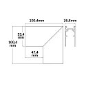 corner connector TRACK48 SURFACE isolated, mechanical, vertacal, black