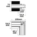 ISOLED Connecteur d'angle CORNER 90° VERTICAL - TRACK48 DRYWALL isolé, mécanique, vertical, noir