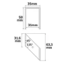ISOLED Support de montage TRACK48 RECESSED lot de 2, noir