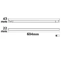 ISOLED Halogène sur rail LINEAR LINE+ 60CM - TRACK48 (DALI) rigide, contrôlable par DALI, fixation magnétique IP20, noir gradable