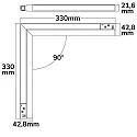 ISOLED Halogène sur rail CORNER 90° VERTICAL - TRACK48 (DALI) rigide, contrôlable par DALI, prismatique, fixation magnétique IP20