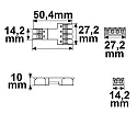 ISOLED Connecteur INPUT 2X2-POLE / OUTPUT 0.5-2.5MM² - MAX. 250V/10A 2 pôles, câblé en continu