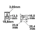 ISOLED Fiche de connexion 2X2-POLE, 0.5-2.5MM² - MAX. 450V/16A 2 voies, 2 pôles