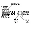 ISOLED Fiche de connexion 2X3-POLE, 0.5-2.5MM², MAX. 450V/16A 2 voies, 2 pôles