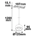 ISOLED track spot TRACK48 CIRCLE down, rigid, switchable, magnetic mounting IP20, black 