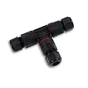 Câble connecteur en T IP68, 6.5-11MM / 0.75-2.5MM², 250V 16A 3 pôles, noir