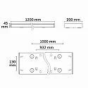Luminaire de plafond POWER SWITCH 120x20 IP40, blanche gradable