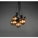 Konstsmide light chain GLOBE 10 flames, starter set IP44 24 V 15W 1850K 2000cm, black dimmable