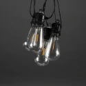 Konstsmide light chain GLOBE 10 flames IP44 5 V 3,6W 2100K 1450cm, clear, black 