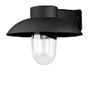 Outdoor wall luminaire MANI, E27 max. 60W, E27 max. 60W, black aluminium / clear glass