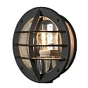 Luminaire mural d'extérieur ODEN avec prise de courant E27 IP23, opale, noir 