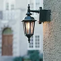 Wall luminaire PALLAS DOWN SMALL, height 42cm, E27 max. 60W, black aluminium / smoked acrylic glass