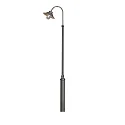 Lamp head VEGA, E27 max. 60W, black aluminium / clear glass