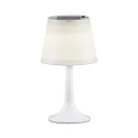 Lampe de table solaire ASSISI avec interrupteur, avec abat-jour IP44, scintillant, blanche 