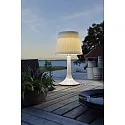 Lampe de table solaire ASSISI avec interrupteur, avec abat-jour IP44, scintillant, blanche 