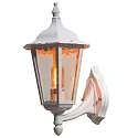Outdoor wall luminaire FIRENZE UP, E27 max. 100W, white aluminium / clear glass