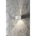 Outdoor wall luminaire MODENA Square, Up/Down, G9 max. 25W, white aluminium / clear glass