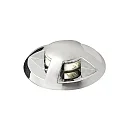6pc. set of Mini LED in-ground spots, IP44, 12V, shines to the side, je 0.36W 3000K 5lm, plastic verchromt / clear glass