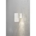 Outdoor wall spot MODENA DOWN, with opening for lateral light component, GU10 max. 35W, white aluminium / clear acrylic glass