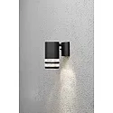 Outdoor wall spot MODENA DOWN, with opening for lateral light component, GU10 max. 35W, black aluminium / clear acrylic glass