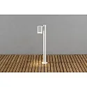 Path luminaire MODENA with pole, GU10 max. 35W, white aluminium / clear acrylic glass
