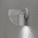 Outdoor wall spot MODENA, swiveling, GU10 max. 7W, cone of light 105°, grey, aluminium / clear glass