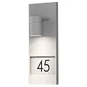 Outdoor wall luminaire MODENA, with house numbers, GU10 max. 35W, grey, aluminium / clear glass