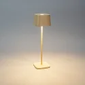Konstsmide battery table lamp CAPRI USB square IP54, sand coloured dimmable