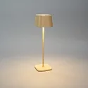 Konstsmide battery table lamp CAPRI USB square IP54, sand coloured dimmable