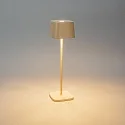 Konstsmide battery table lamp CAPRI USB square IP54, sand coloured dimmable