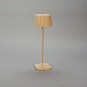 Konstsmide battery table lamp CAPRI USB square IP54, sand coloured dimmable