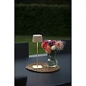 Konstsmide battery table lamp CAPRI USB square IP54, sand coloured dimmable