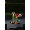 Konstsmide battery table lamp CAPRI USB square IP54, sand coloured dimmable