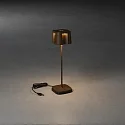 Lampe de table à accu NICE  angulaire, CCT Switch, dimmable IP54, rouille gradable