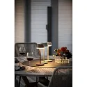 Konstsmide battery table lamp LYON with USB connection, CCT Switch, RGB, with touch dimmer IP54, sand coloured dimmable
