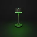 Konstsmide Lampe de table à accu LYON avec connexion USB, CCT Switch, RGB, avec variateur tactile IP54, vert, gris gradable
